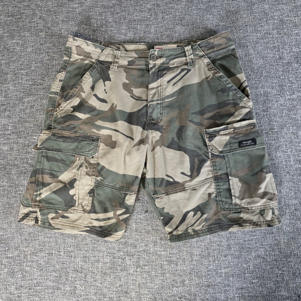 Wrangler Five Star Mens Camo Cargo Shorts Relaxed Fit 37 Waist 10 Inseam
